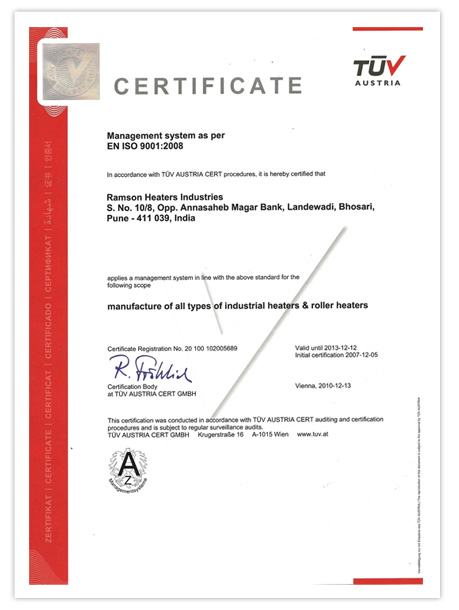 Certification by TUV Austria